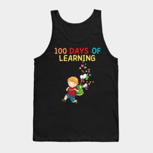 100 DAYS OF LEARNING Handsome Kawaii School Boy Fun Student Tank Top